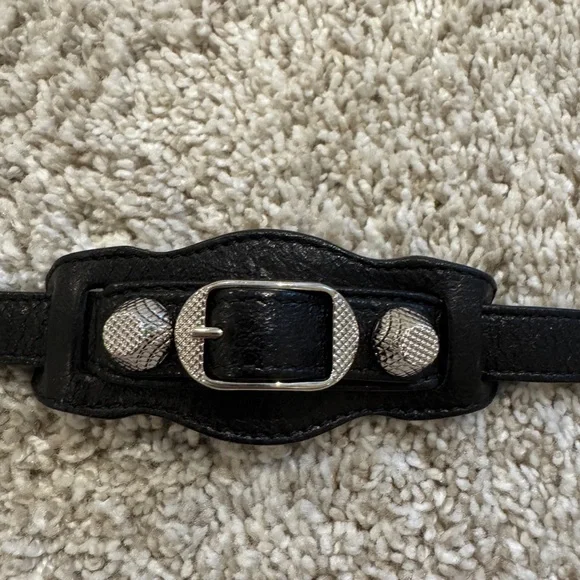 Vintage Balenciaga City Bracelet Black SZ M - Picture 5 of 8